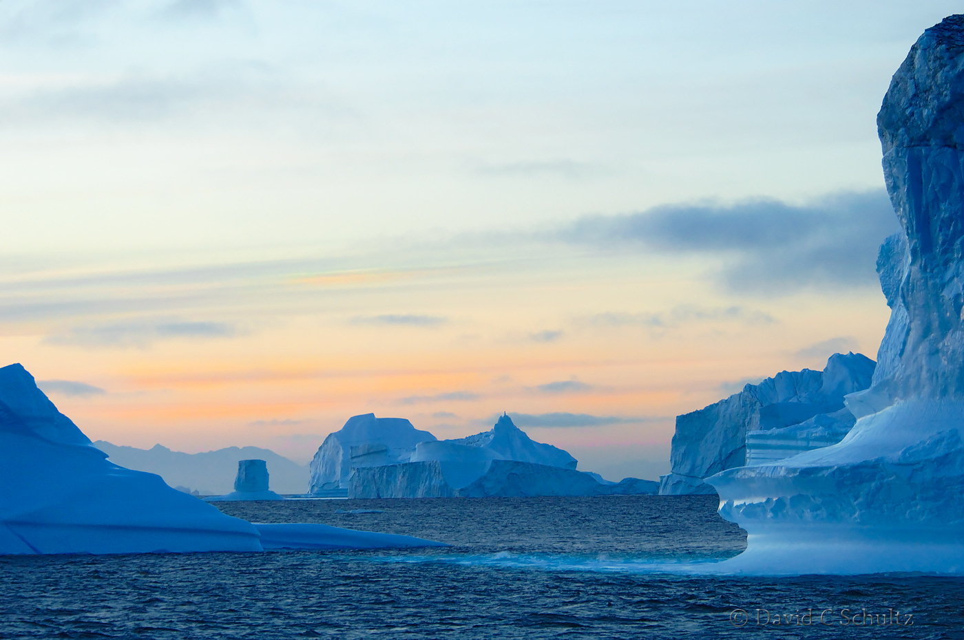 Iceberg at sunset in Scoresby Sund Fjord - Image #167-262