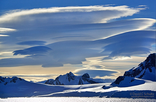 Lenticular clouds over the Antarctic Peninsula by David C Schultz